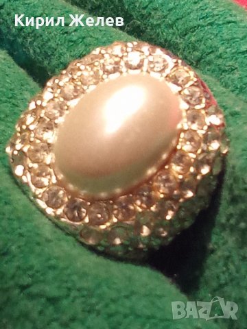 ПРЕКРАСЕН ПОСРЕБРЕН МОДЕН КРИСТАЛЕН ПЕРЛЕН ТИП АРТ ПРЪСТЕН ВИНТИДЖ МАСИВЕН 21438, снимка 3 - Пръстени - 37515850