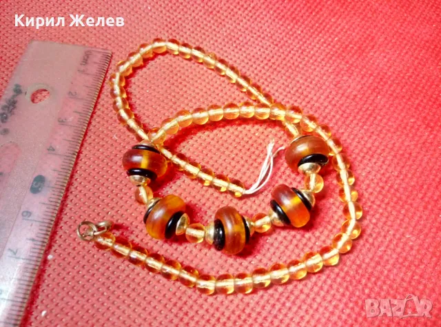 ИЗИСКАНО МЪНИСТЕНО КРИСТАЛНО РЕТРО КОЛИЕ МАЙСТОРСКА ИЗРАБОТКА с НУЖДА от ЛЕКА РЕСТАВРАЦИЯ 47335, снимка 3 - Колиета, медальони, синджири - 47309110