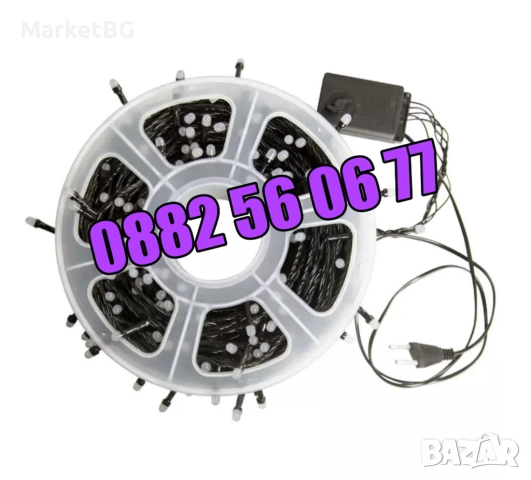 Коледни лампички 100 метра на макара, синя светлина, водоустойчиви, снимка 7 - Декорация за дома - 52425313