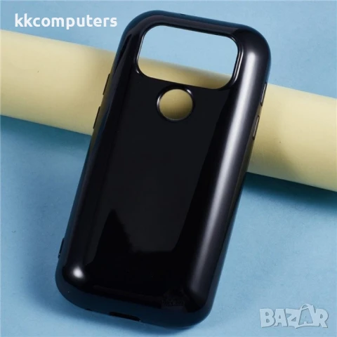 Гъвкав TPU Калъф + Скрийн Протектор за Unihertz Jelly Max – Прозрачен / Черен