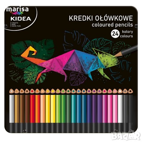 Цветни моливи 24 цвята Kidea, триъгълни Код: 077625