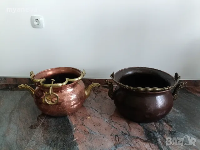 Vintage , медни казани с бронзови дръжки, дракони. , снимка 15 - Антикварни и старинни предмети - 50204317