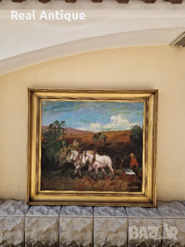 Страхотна майсторска антикварна авторска картина масло върху платно , снимка 7 - Антикварни и старинни предмети - 52012210