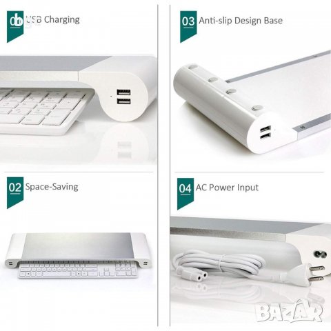 Алуминиева Стойка за Лаптоп/Монитор за Бюро Apple iMac  / Лаптоп MacBook Pro AiR за работно бюро, снимка 5 - Лаптоп аксесоари - 38400087