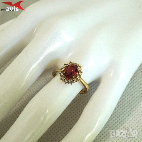 Пръстен с 14К златно покритие 224872, снимка 4 - Пръстени - 54193258