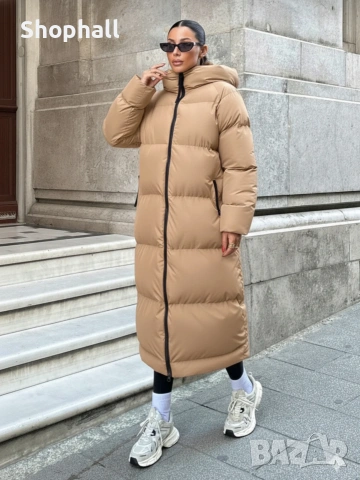 Дълго зимно яке с качулка. Размер М.