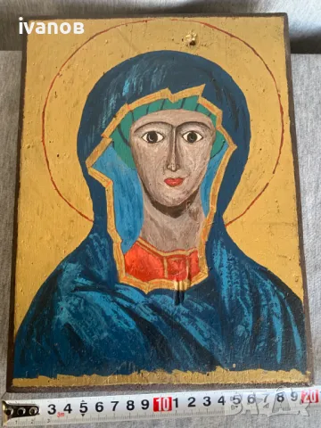 икона рисувана на дърво , снимка 1