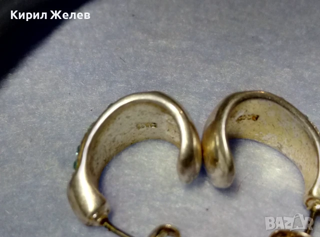 МАРКОВИ СКЪПОЦЕННИ СРЕБЪРНИ ОБЕЦИ СРЕБРО ВИСОКА ПРОБА ИНКРУСТИРАНИ с РАЗНОЦВЕТНИ СИНИ ЦИРКОНИ 31471, снимка 7 - Обеци - 50489461