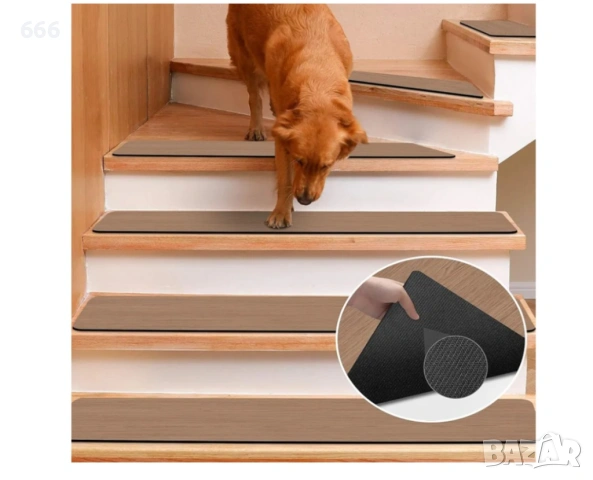 Комплект от 7 неплъзгащи се гумени постелки за стълби., снимка 2 - Други стоки за дома - 54182806