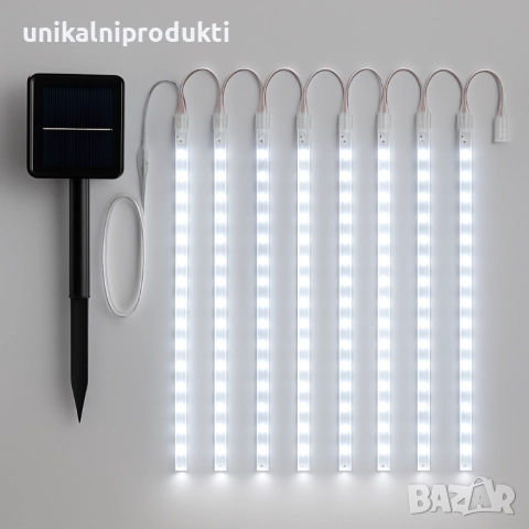 НАМАЛЕНИЕ 12.99 соларни коледни лампички падащ сняг 3м х 30см снежно синя светлина LED , снимка 2 - Лед осветление - 52240479