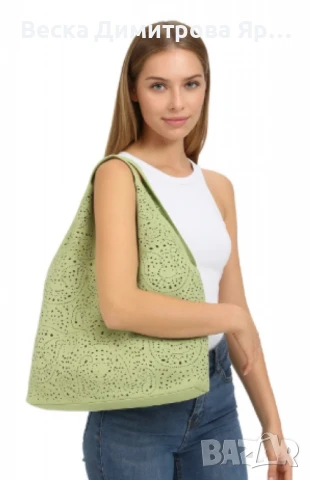 Стилна дамска чанта с вътрешен несесер, снимка 5 - Чанти - 50760061