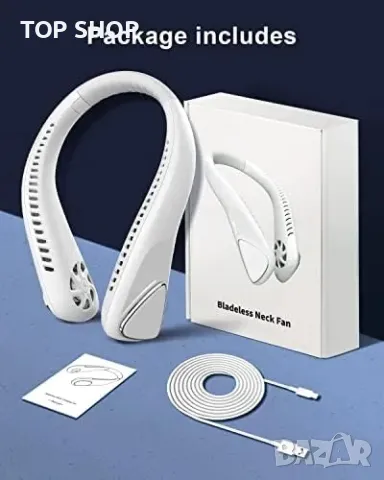 Нов Преносим безшумен вентилатор за врат, USB-C, 6000mAh, 3 скорости, снимка 8 - Друга електроника - 49804796