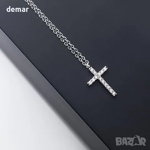 SLUYNZ сребърно колие с кръст за жени, снимка 7 - Колиета, медальони, синджири - 49698871