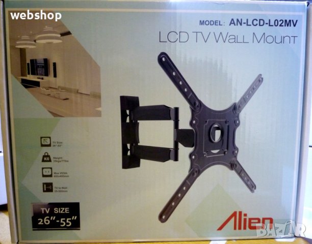 Стойка за LED телевизор 66-140 см (26-55 инча) L02MV Alien, снимка 2 - Стойки, 3D очила, аксесоари - 42715072