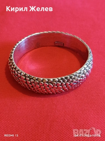 Дизайнерска сребърна гривна Giovanni Raspini Змийска кожа майсторска ръчна изработка 52448