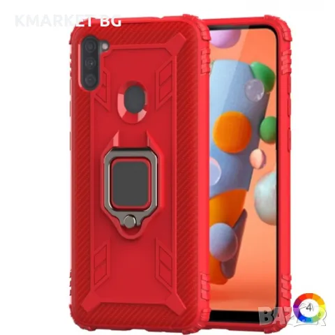 Samsung Galaxy M11 Удароустойчив Ring Holder Калъф и Протектор, снимка 1 - Калъфи, кейсове - 48516178