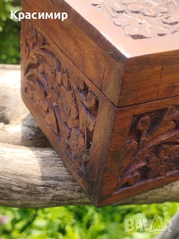 Красива дървена кутия в бохо стил. , снимка 5 - Антикварни и старинни предмети - 51283010