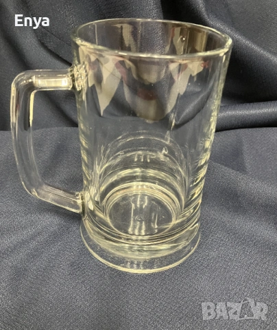 Стъклена халба за бира с дръжка - 0,5 L, снимка 2 - Чаши - 53370928