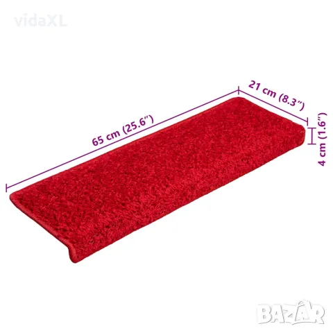 vidaXL Изтривалки за стълби 20 бр. 65x21x4 см червени с правоъгълен кант, снимка 7 - Изтривалки - 56147151