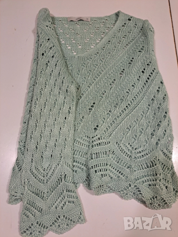 „Ментово утро“ – ажурен пуловер, XS, снимка 3 - Жилетки - 52058615