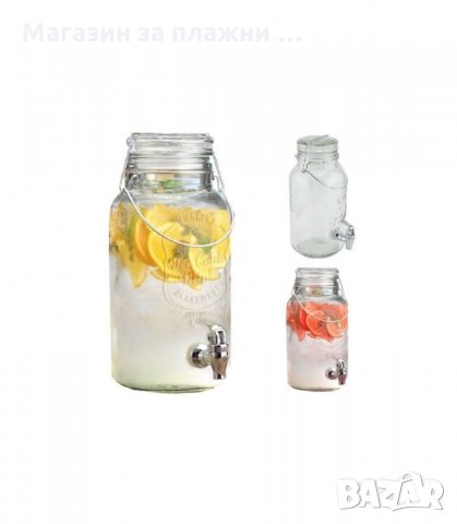 Стъклен ретро буркан за напитки с канелка 2 л. - код 2 литра, снимка 6 - Други - 34240279