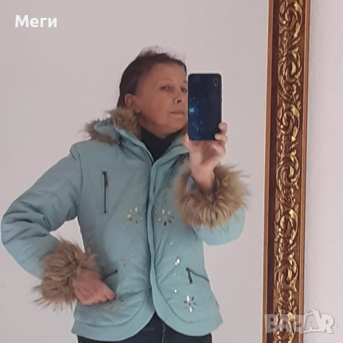 дамско-младежко нежно светло зелено- синьо късо с етикета яке, снимка 2 - Якета - 52400196