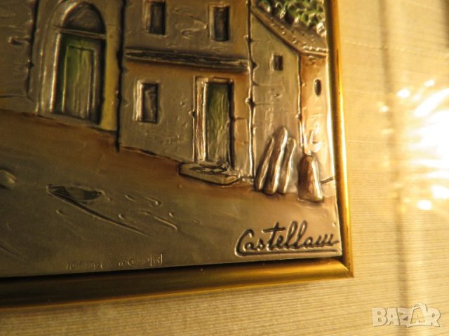 голяма стара сребърна картина ,, по старите пътеки към храма  ,,  с маркировка за сребро ( 925), снимка 5 - Картини - 40855310