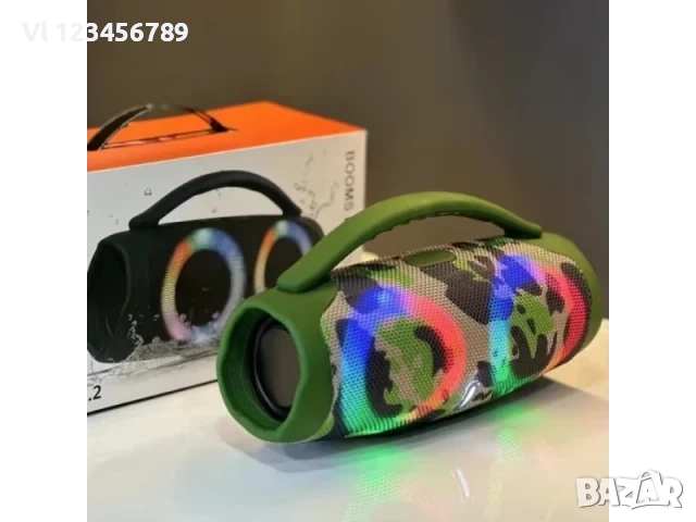 Портативна мощна блутут колона Booms Box 3 Mini RGB, снимка 5 - Радиокасетофони, транзистори - 52270232