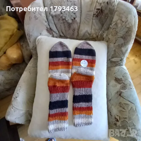 Ръчно плетени мъжки чорапи размер 44, снимка 1