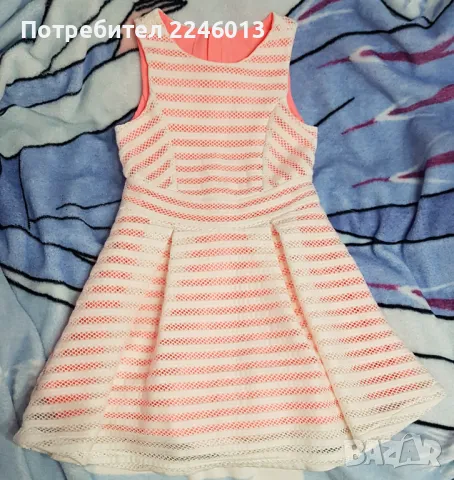 Рокличка в бяло и розово-6-7год.