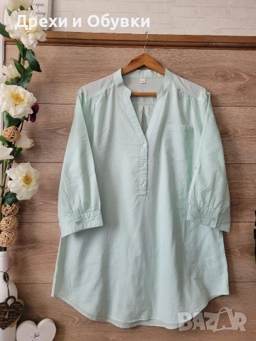 Лятна туника тип риза мента памучна материя , снимка 4 - Туники - 54154012