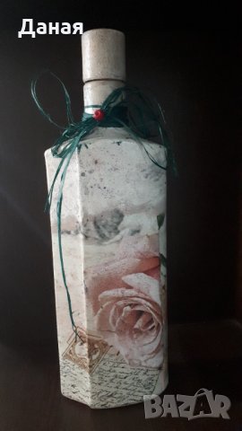 Керамични вази и бутилка декупаж - 10 лв , снимка 3 - Декорация за дома - 33114676