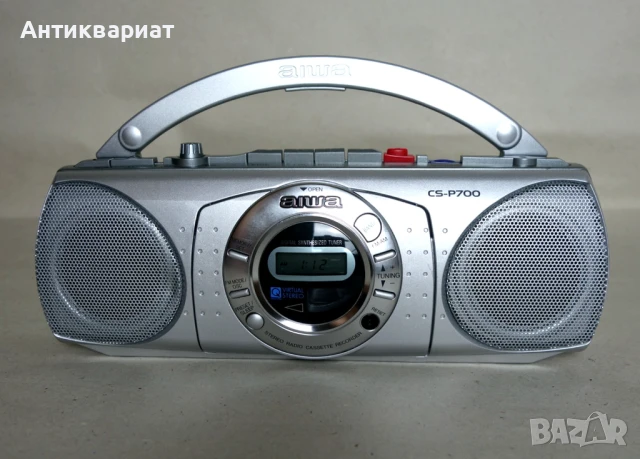 Портативен радиокасетофон, мини бумбокс Aiwa CS-P700, снимка 5 - Радиокасетофони, транзистори - 51200817