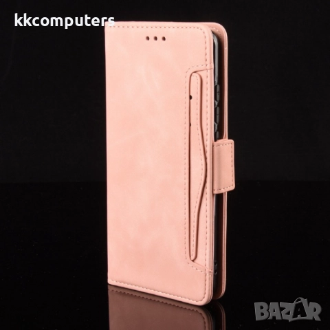 Motorola Moto G86 5G / Power 5G Magnetic Wallet Кожен Калъф и Протектор, Слот за Карти (Черен, Тъмно, снимка 4 - Калъфи, кейсове - 51959101