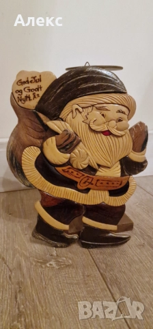 Винтидж Дървен Дядо Коледа– Норвегия. 31см/ 24см