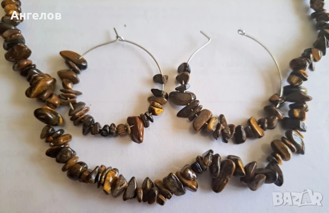 Гердан и обеци тигрово око, снимка 3 - Бижутерийни комплекти - 51103221