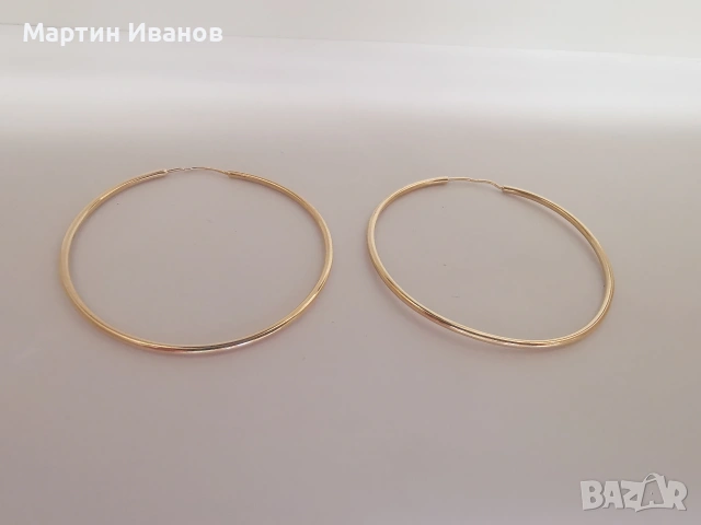 Златни обеци халки класически, снимка 5 - Обеци - 54155291
