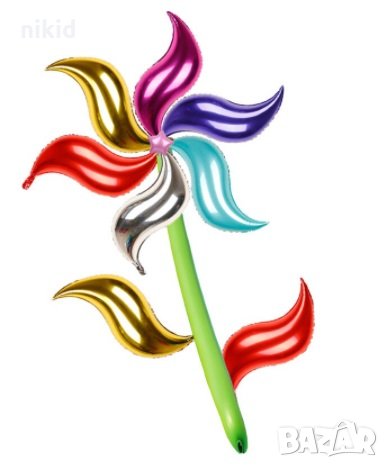 S малък връх за опашка вълна огън пожар фолио фолиев балон хелий въздух парти, снимка 6 - Други - 27454550