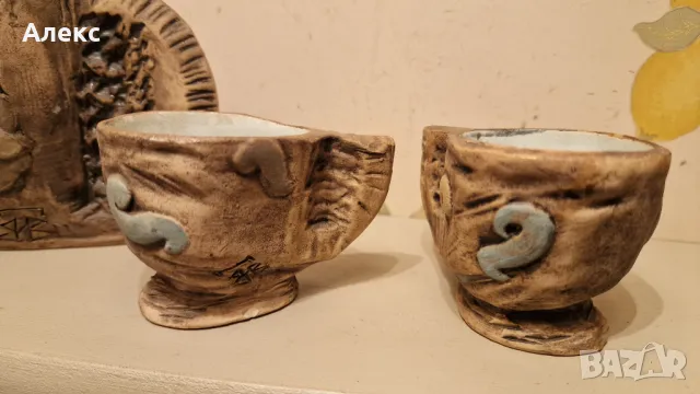 Авторска винтидж керамика– Франция, подпис., снимка 11 - Сервизи - 48733687