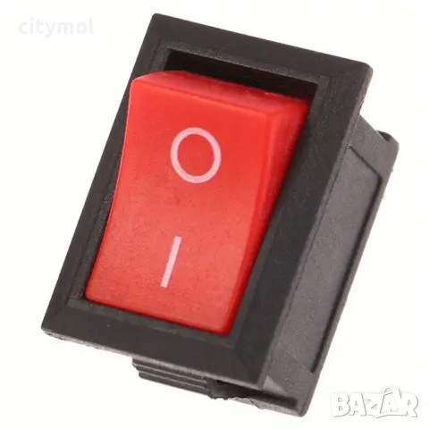 Бутон за превключване, Вкл./Изкл, 250VAC, 6A, 21x15mm