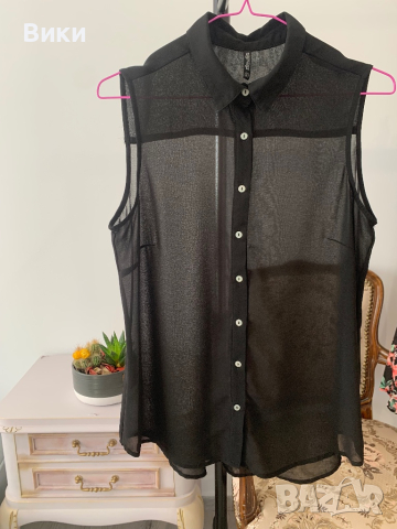 Дамска риза в черно размер М, снимка 7 - Ризи - 44687418