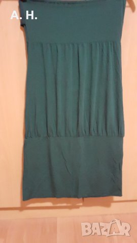 Зелена къса рокля / туника, снимка 2 - Рокли - 34125171