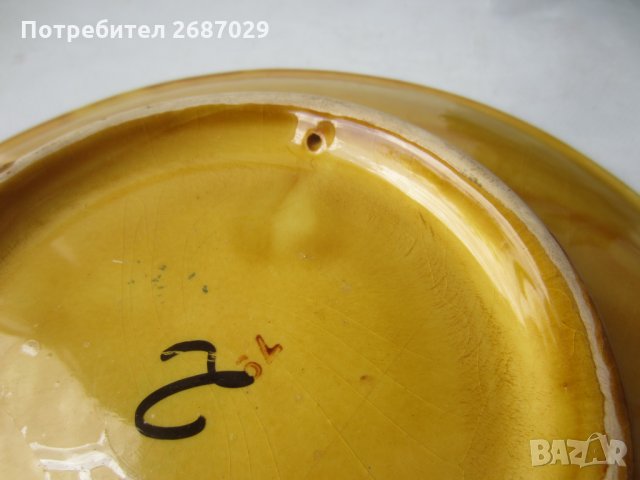 Стара керамична чиния за стена с глухари, глухар птица релеф, снимка 4 - Пана - 29729583