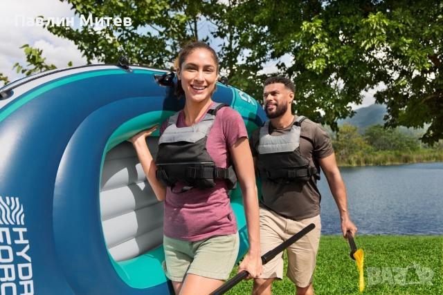 Нова надуваема лодка  Bestway®  Hydro Force® raft -set Trek™ X2 232 x 118 x 37 cm, снимка 7 - Водни спортове - 53043410