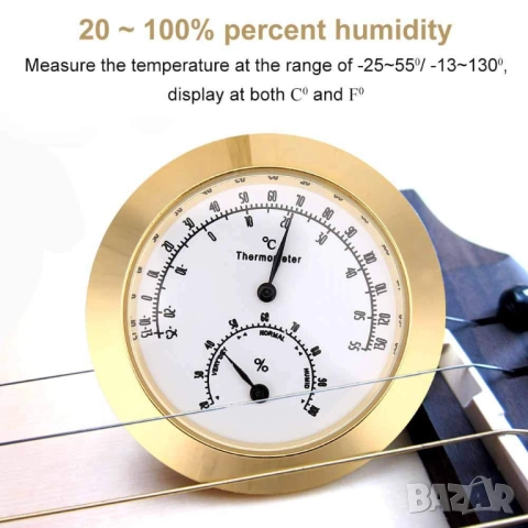 Термометър-хигрометър 2в1 - За музикални инструменти и пури, снимка 3 - Други - 51643557