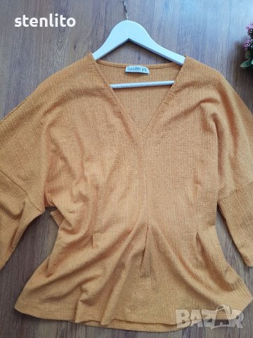 Дамска блуза цвят горчица размер 44/46, снимка 2 - Туники - 36692872