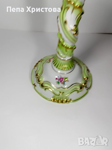 Свещник от унгарски порцелан Herend "Fancy Queen Victoria VBO", снимка 4 - Други - 51476455