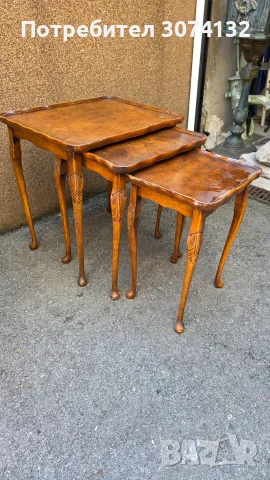Масички 3в1 с интарзия, снимка 2 - Маси - 56299975