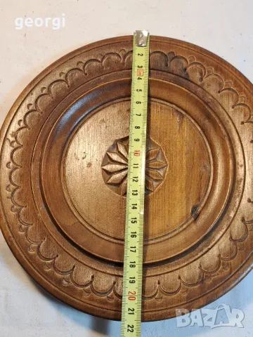 българска дърворезбована чиния за стена    4/2, снимка 5 - Декорация за дома - 49024084