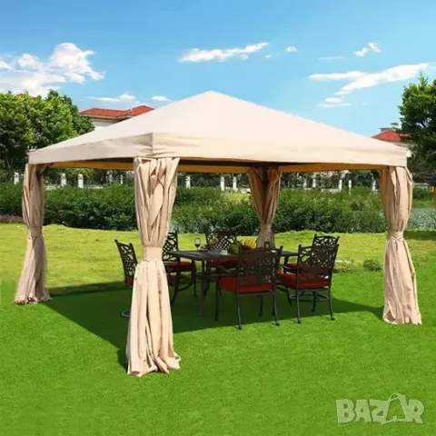 🏕️ ТОП ОФЕРТА! Елегантен павилион със завеси 3×3 м – Създайте сянка със стил! 🌤️🌿, снимка 1